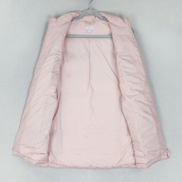 J Jill Vest Women Small Pink Down Long Line Puffer Quilted Full Zip Classic - Picture 7 of 13
